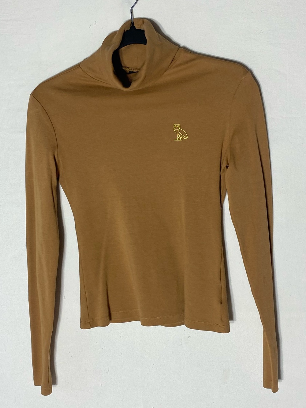 OVO Octobers Very Own Drake 100% Cotton Camel Embroidered Owl Turtleneck XS